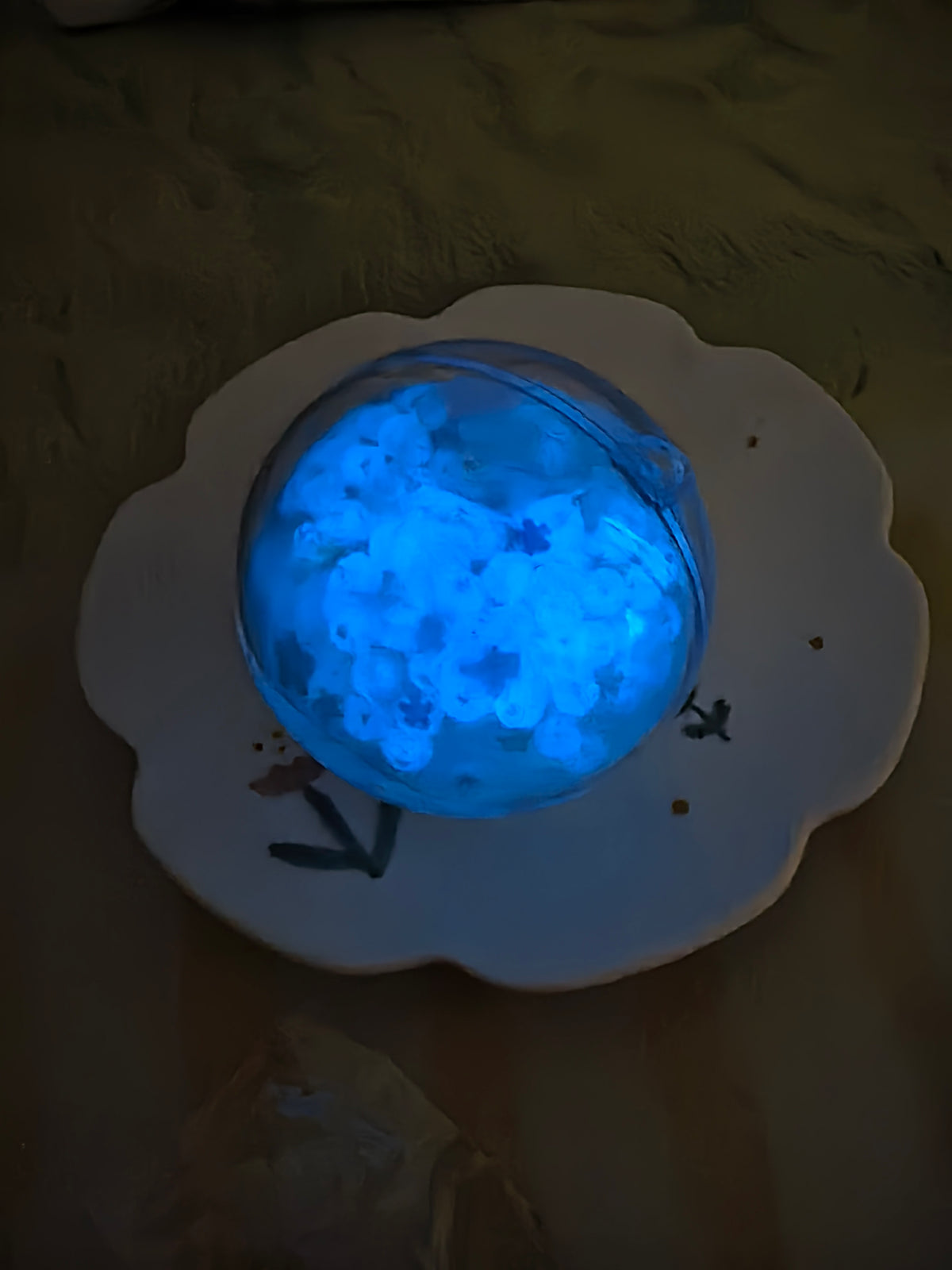 Handmade Glow-in-the-Dark Squishy Ball | Purple Cherry Blossom